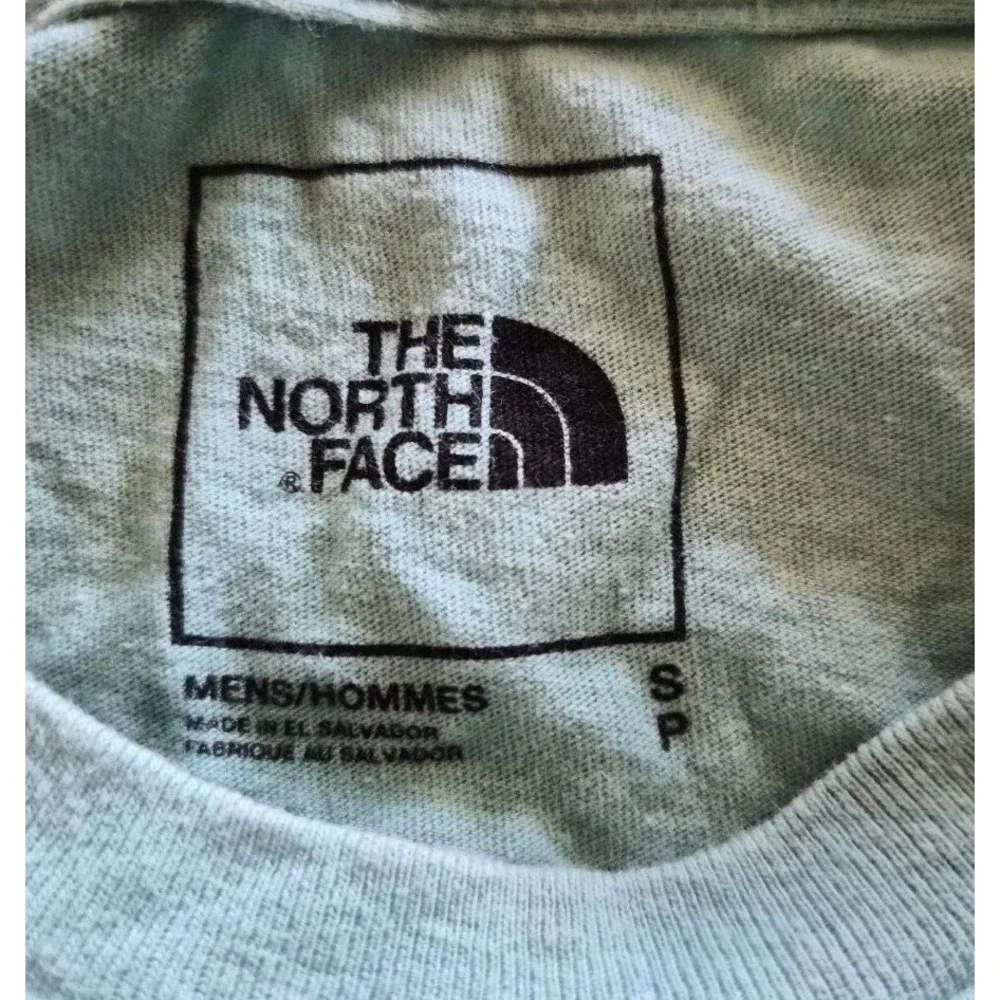 The North Face Mens Small‎ Long Sleeve Graphic T-Shirt Aqua Blue